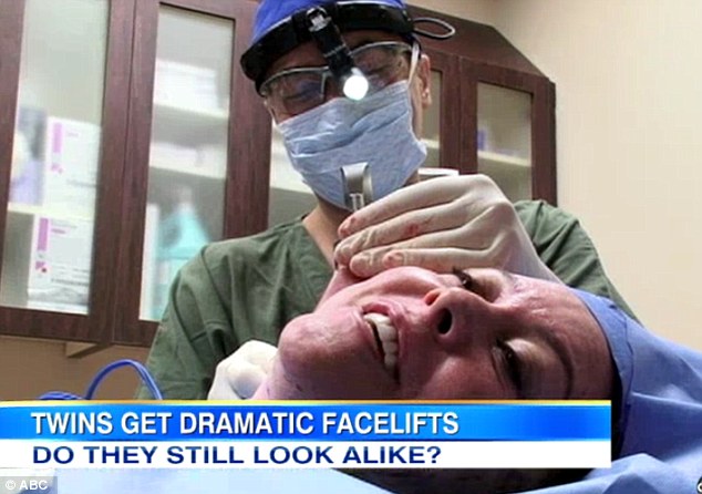 Wide awake: She was able to have a conversation while she underwent the experimental surgery, seen above